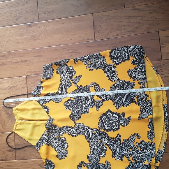 Women's Yellow/Black Summer Work Going Out Floral Tank - Picture 5 of 9